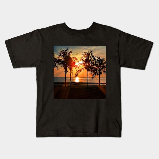 Silhouette Of Trees during Golden Hour Kids T-Shirt by Vinit53